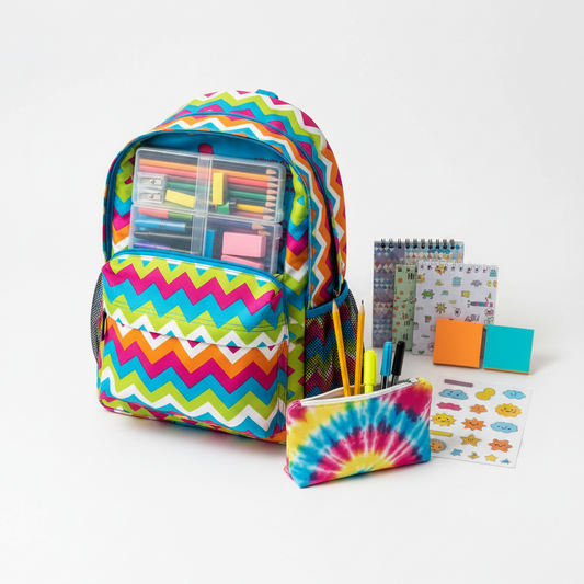 Back Pack with Filled Pencil Bag