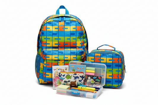 Back Pack with Lunch Bag and Filled Pencil Bag